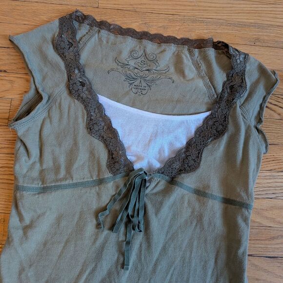 Vintage Y2K Fang Cami Top Lace Layered 2009 Fall Twilight Bella Swan Size Small - Picture 5 of 11